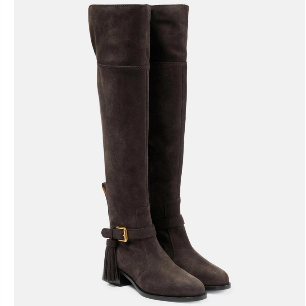 SEE BY CHLOE Lory suede over-the-knee boots